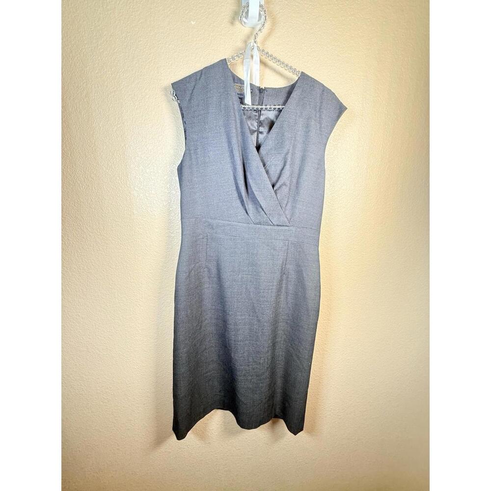 Pendleton Gray‎ Dress Sheath Sz 8 Office Christening Boardroom V Neck